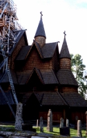 Rückseite der Heddaler Stabkirche